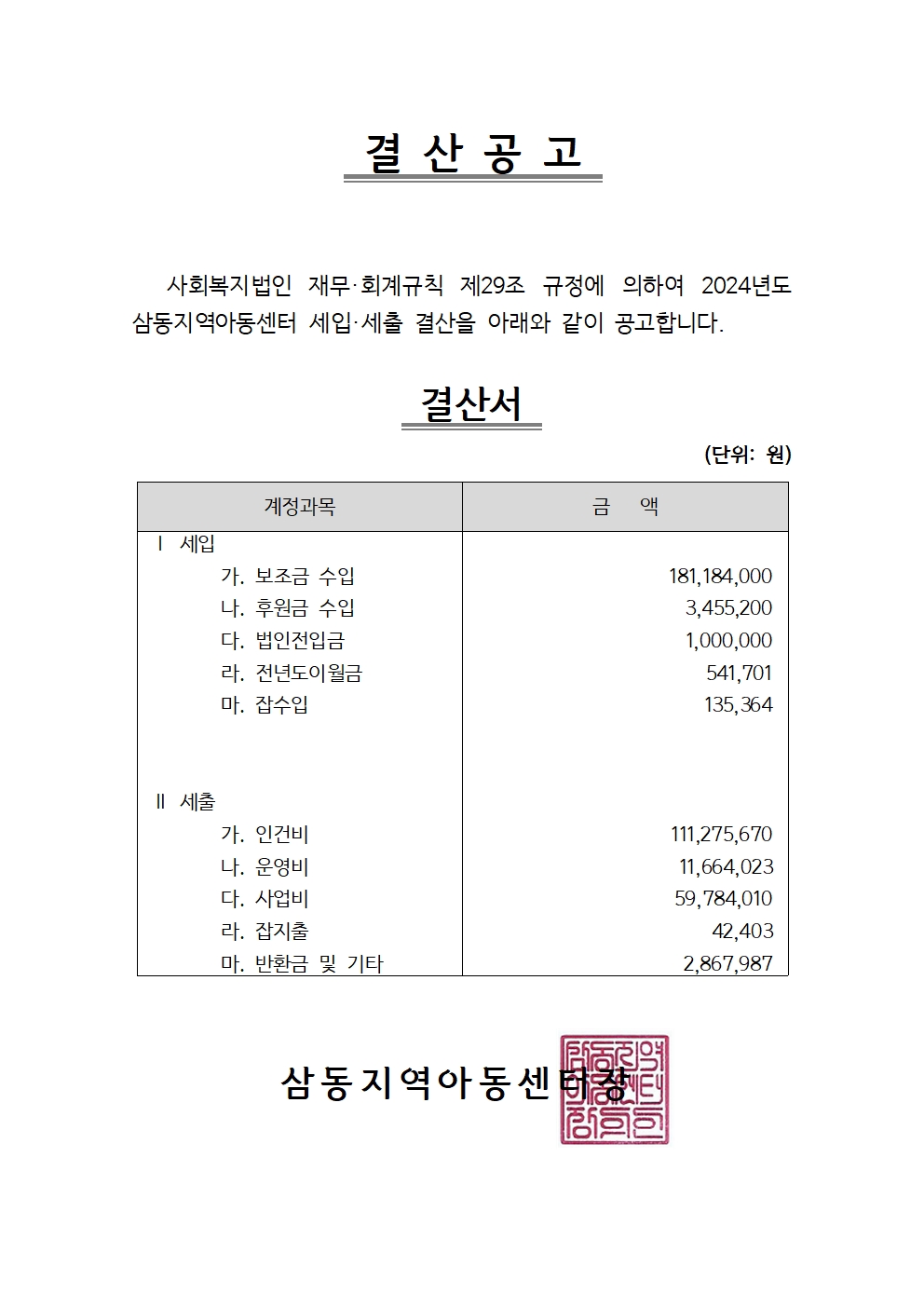 공고문 - 2024년도 결산+후원금(품)002.jpg